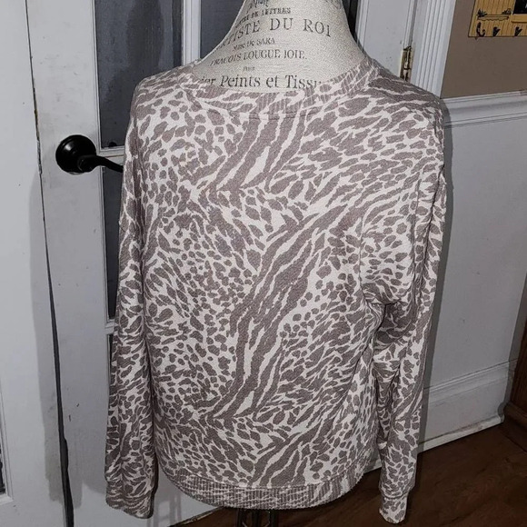 Rails Womens Ramona Natural Animal‎ Spots Crew Sweatshirt Medium - Picture 2 of 6